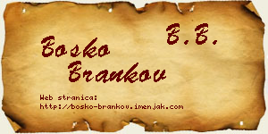 Boško Brankov vizit kartica
